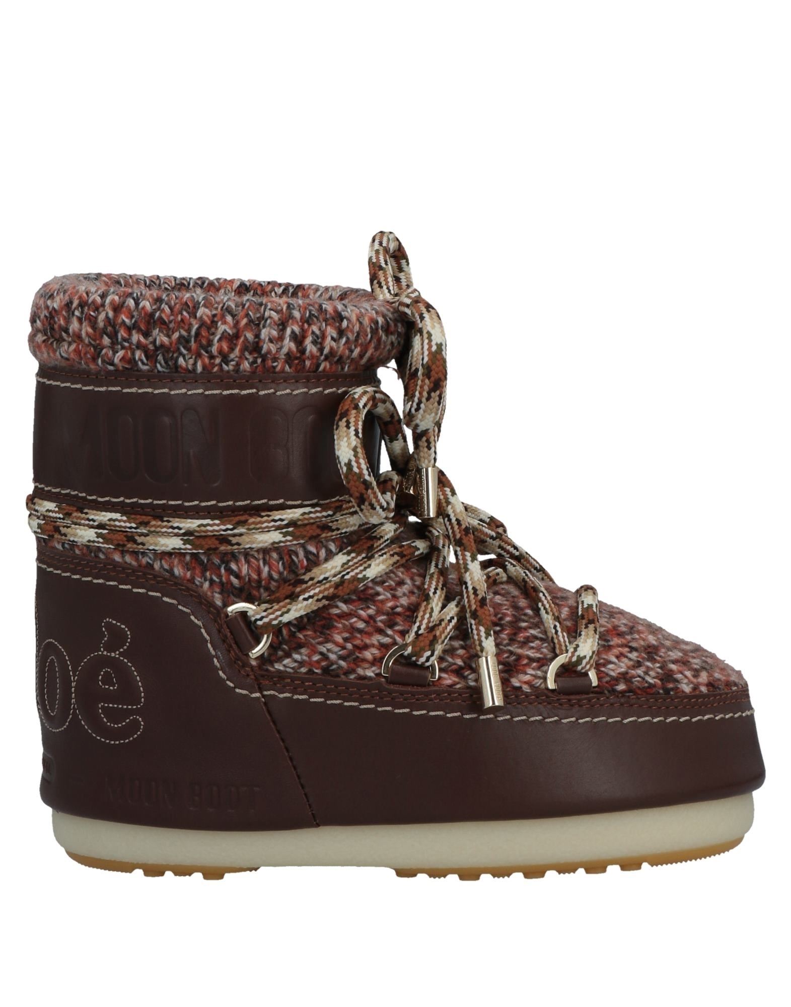 Chloé X Moon Boot Ankle Boots In Dark Brown