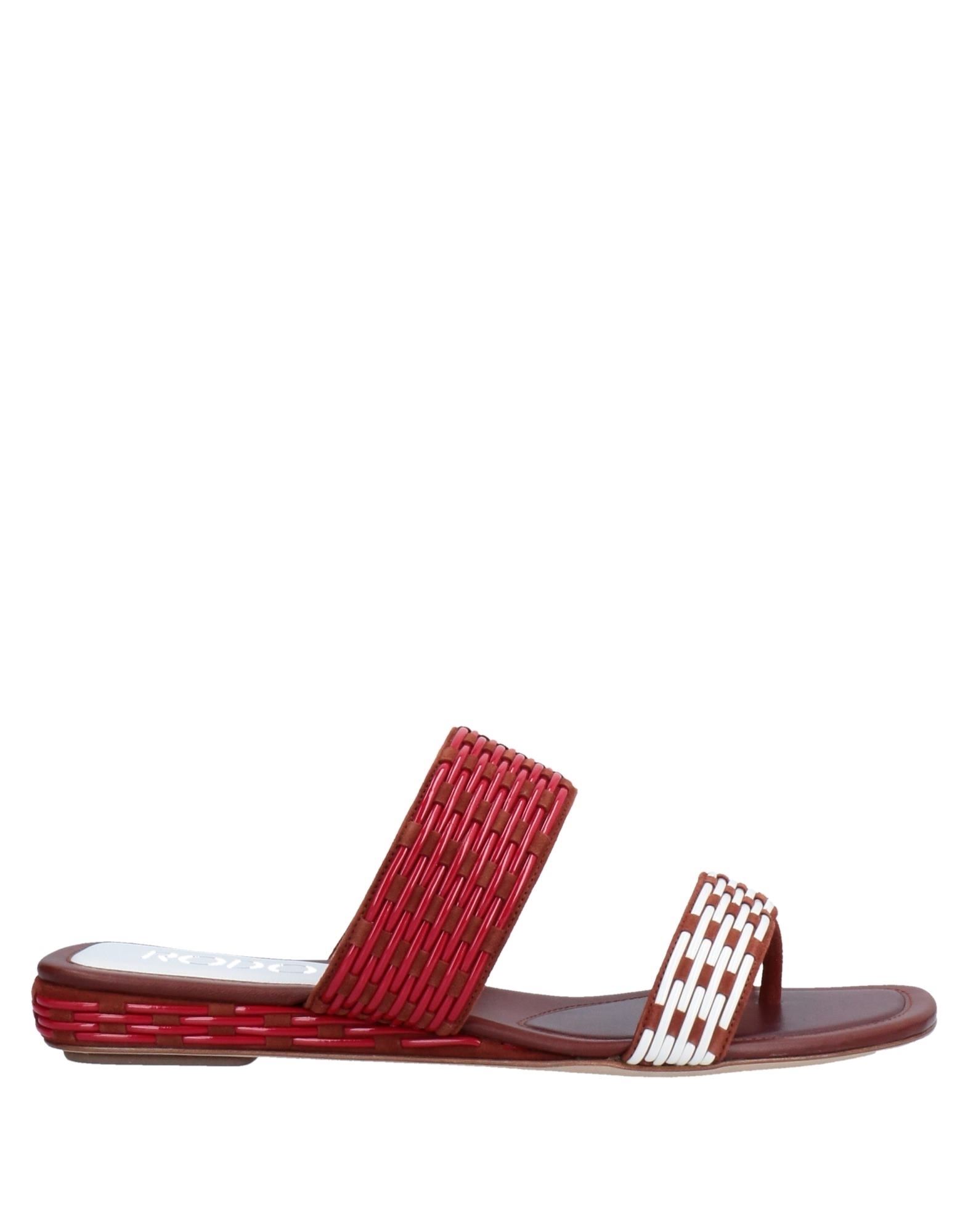 RODO RODO WOMAN SANDALS RED SIZE 10 SOFT LEATHER