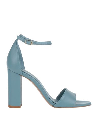 Paolo Mattei Woman Sandals Pastel Blue Size 8 Soft Leather