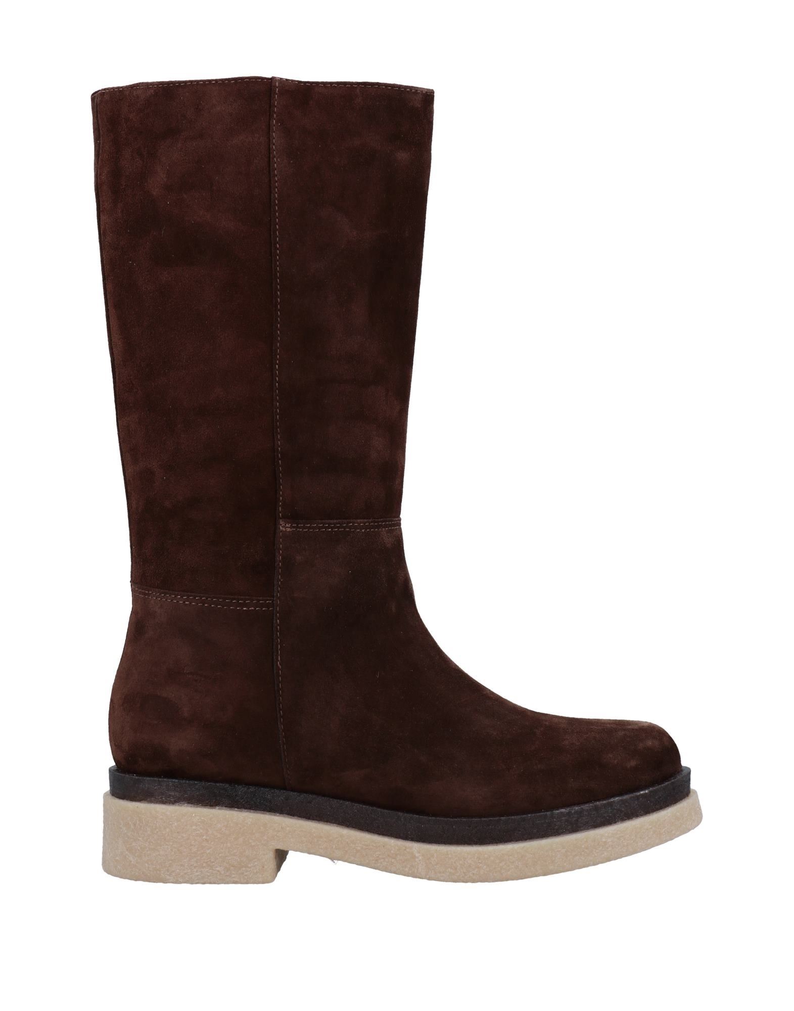 Miss Unique Knee Boots In Dark Brown