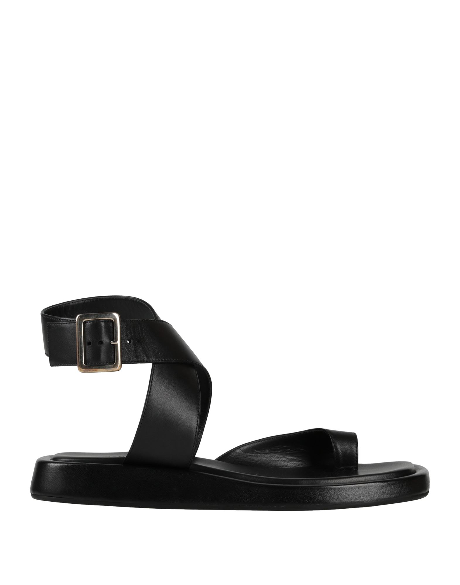 GIA RHW GIA / RHW WOMAN TOE STRAP SANDALS BLACK SIZE 9 SOFT LEATHER