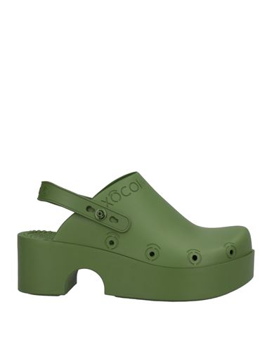 Xocoi Debossed-logo Slingback Clogs In Green
