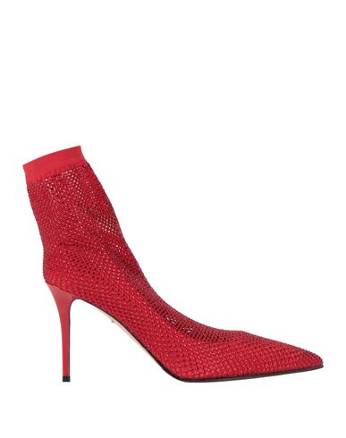 Le Silla Woman Ankle Boots Red Size 8 Textile Fibers In Red
