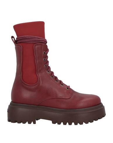 Le Silla Woman Ankle Boots Brick Size 5 Leather, Textile Fibers In Red