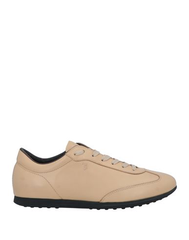 Tod's Man Sneakers Sand Size 8 Soft Leather In Beige