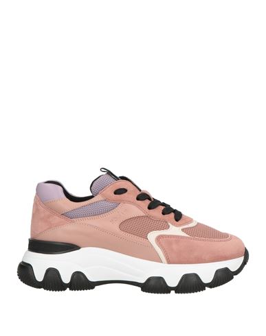 Shop Hogan Woman Sneakers Antique Rose Size 5.5 Soft Leather, Textile Fibers In Pink