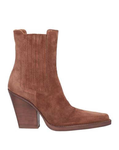 PARIS TEXAS PARIS TEXAS WOMAN ANKLE BOOTS BROWN SIZE 7 CALFSKIN