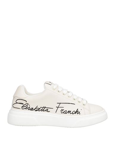 Elisabetta Franchi Woman Sneakers Ivory Size 9 Leather