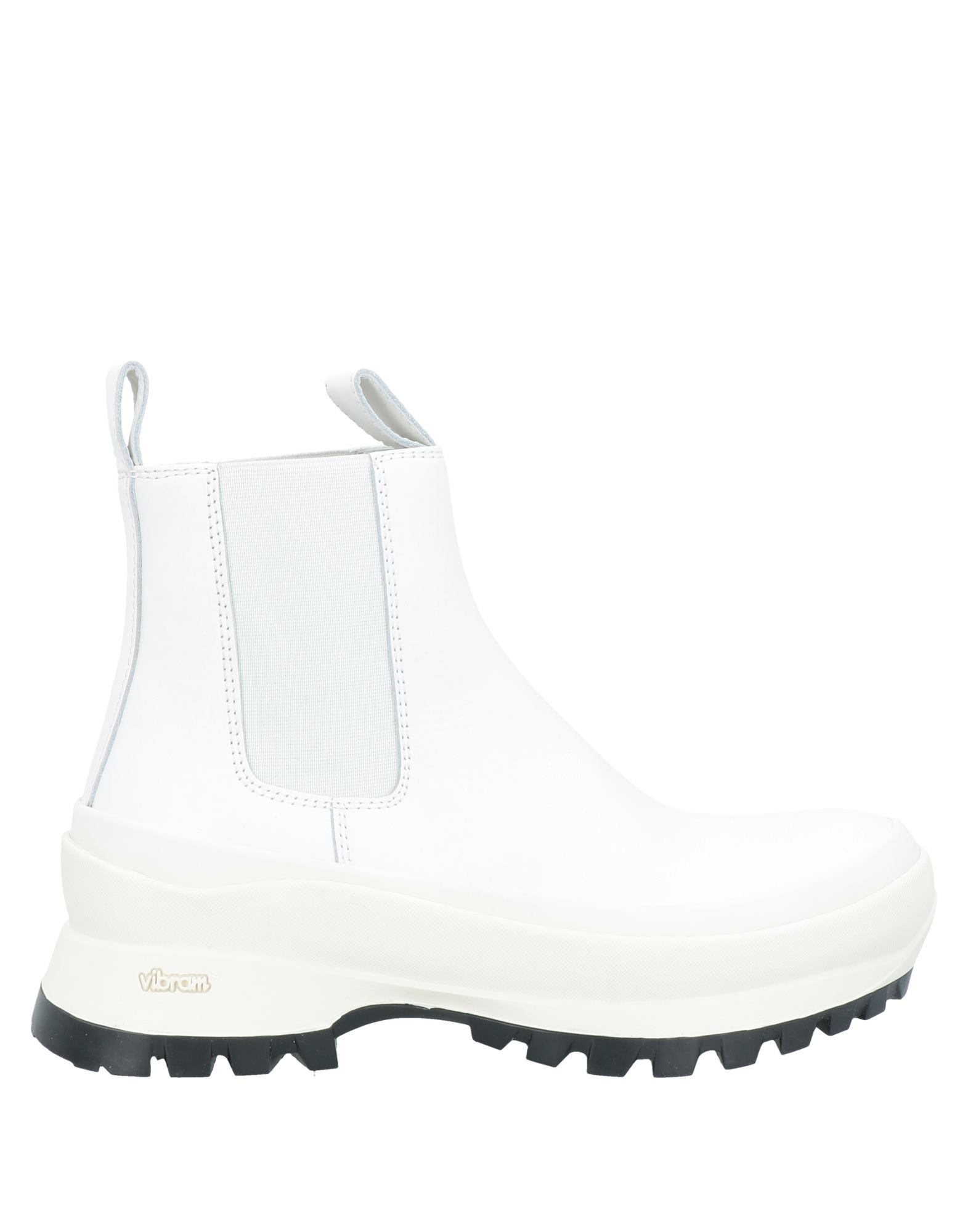Shop Jil Sander Woman Ankle Boots White Size 8 Calfskin
