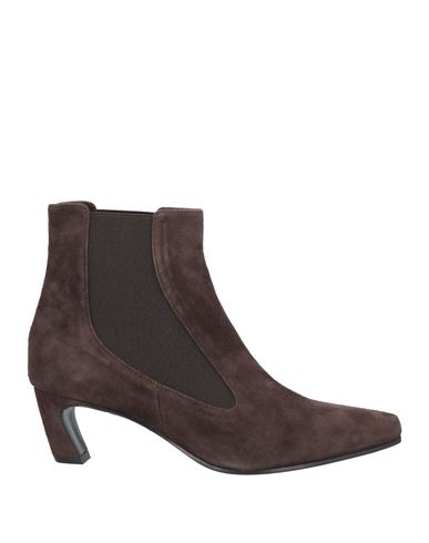 Aldo Castagna Woman Ankle Boots Dark Brown Size 8 Soft Leather, Elastic Fibres
