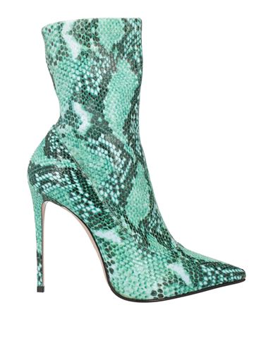 Le Silla Woman Ankle Boots Green Size 7.5 Textile Fibers In Green
