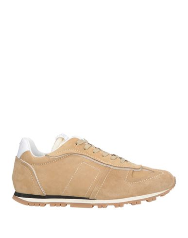 Maison Margiela Man Sneakers Sand Size 6 Soft Leather, Textile Fibers In Beige