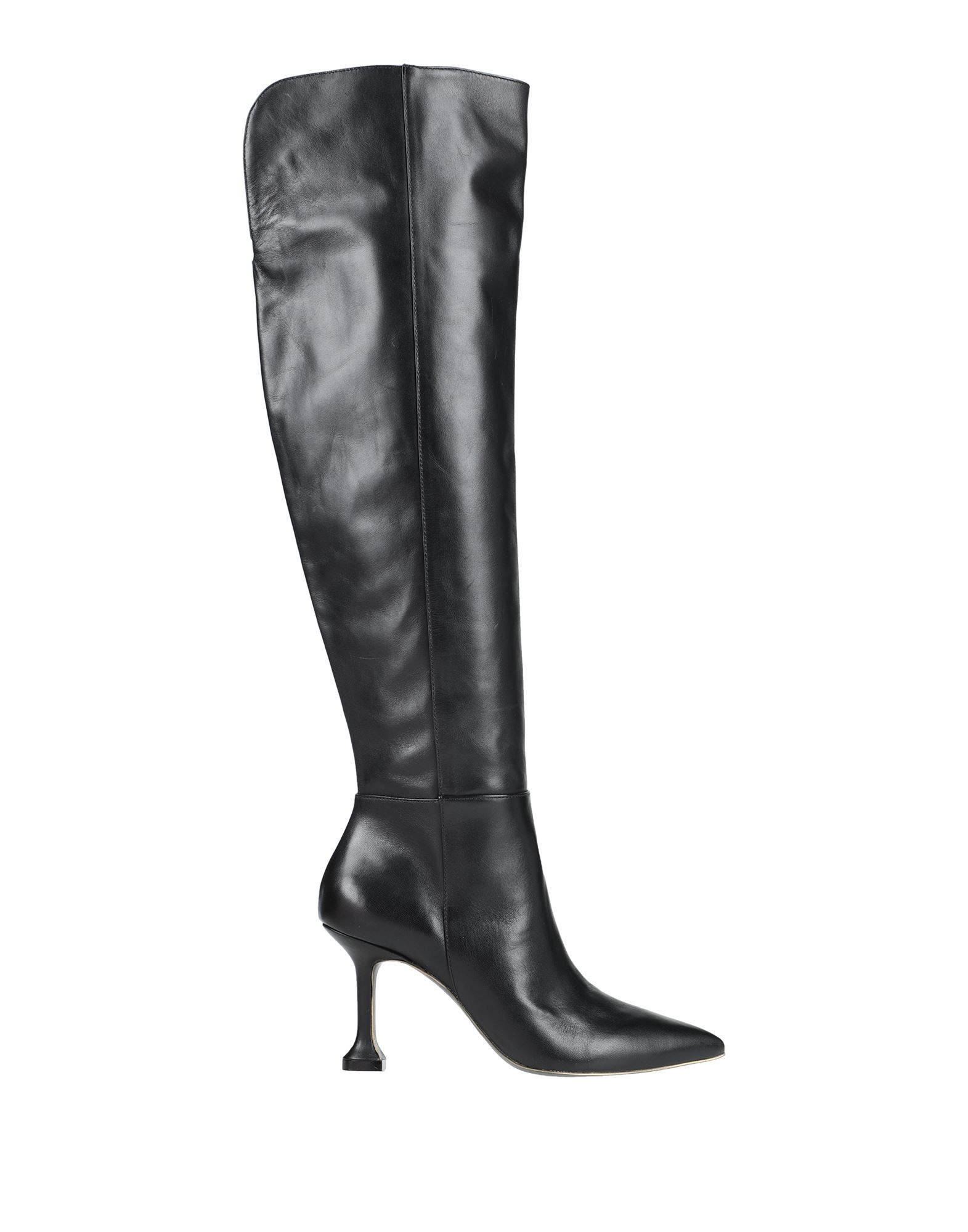 Gold & Rouge Knee Boots In Black
