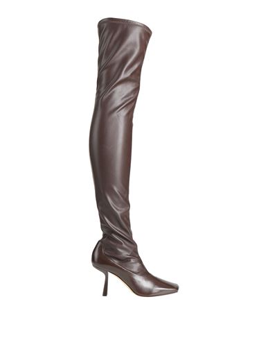 Jimmy Choo Woman Boot Dark Brown Size 9 Soft Leather, Textile Fibers