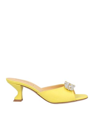 Giannico Woman Sandals Yellow Size 7 Natural Raffia
