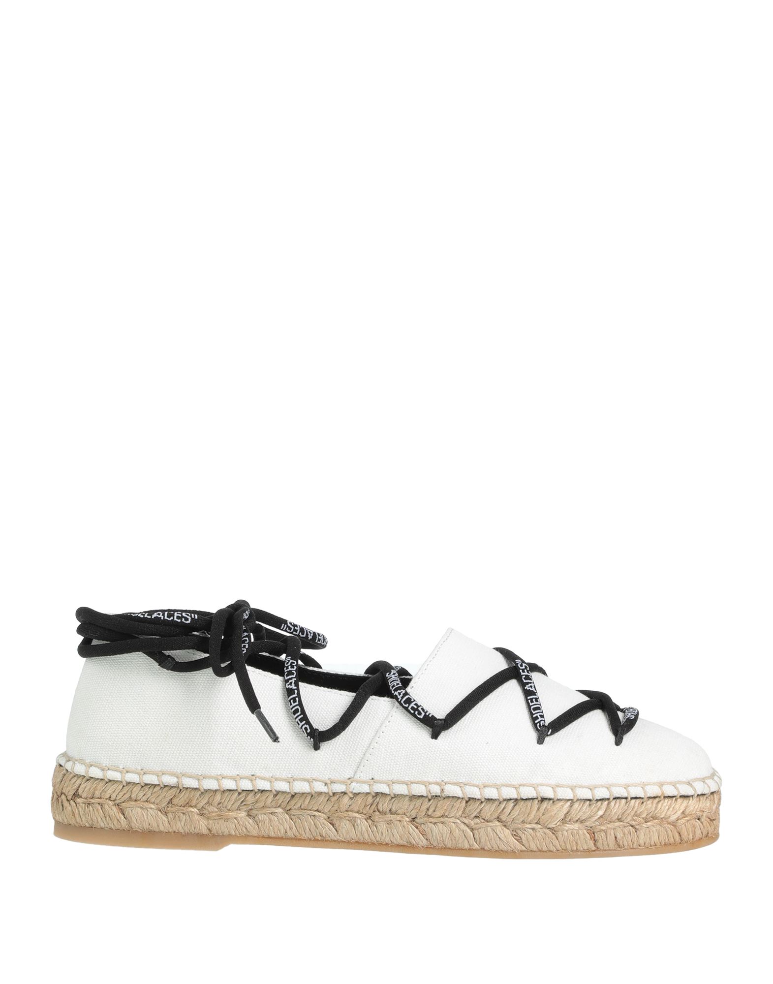 Off-white Lace-up Cotton Espadrilles In White