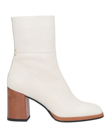 Angelo Bervicato Woman Ankle Boots Cream Size 7 Soft Leather In White