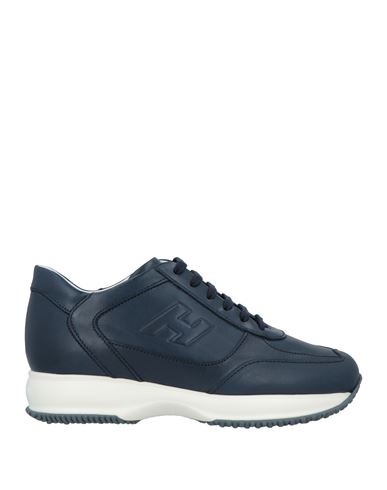 Shop Hogan Man Sneakers Navy Blue Size 11 Soft Leather