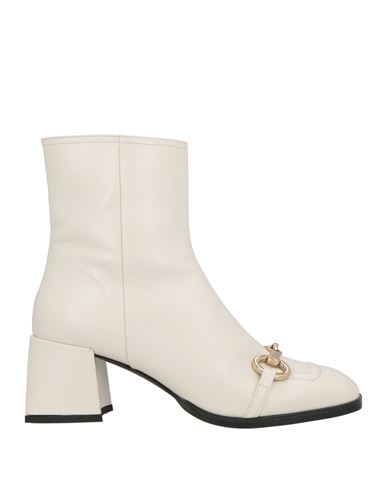 Fru Woman Ankle Boots Off White Size 11 Soft Leather In Off White