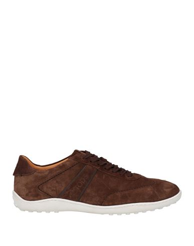 Tod's Man Sneakers Chocolate Brown Size 8 Leather In Brown