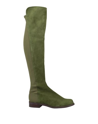 Shop Stuart Weitzman Woman Boot Military Green Size 7 Soft Leather, Textile Fibers