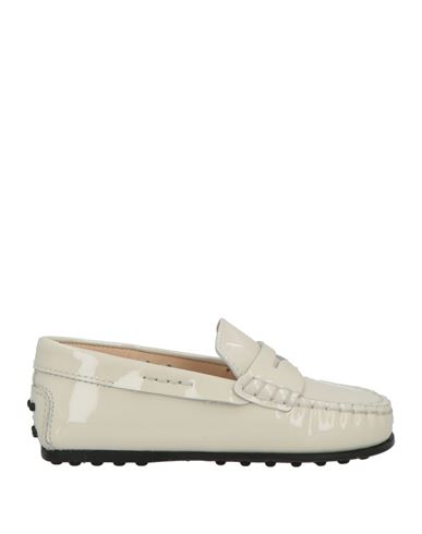 Tod's Junior Toddler Girl Loafers Ivory Size 10c Soft Leather In Neutral