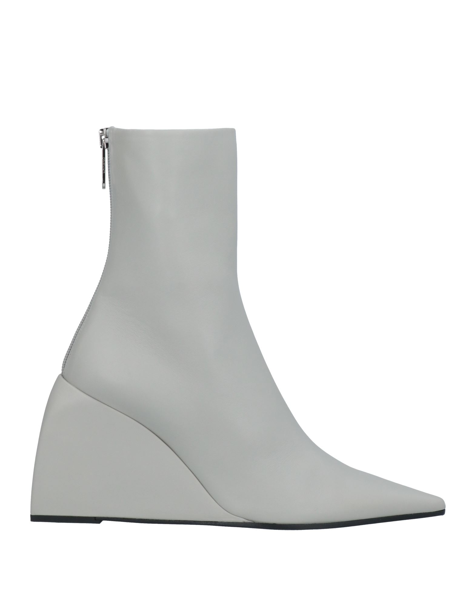 Off-white Woman Ankle Boots Light Grey Size 6 Soft Leather