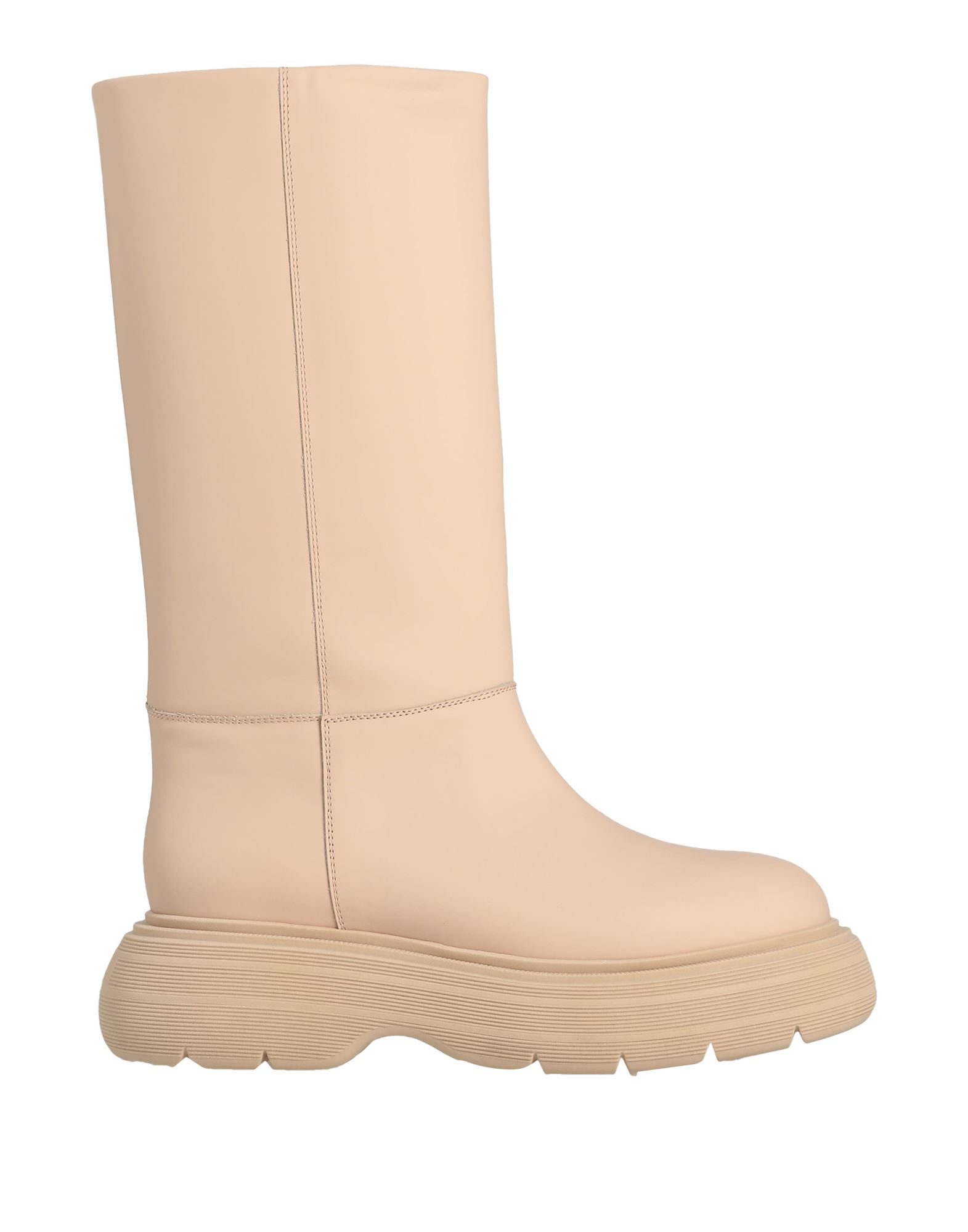 Gia Couture Knee Boots In Beige