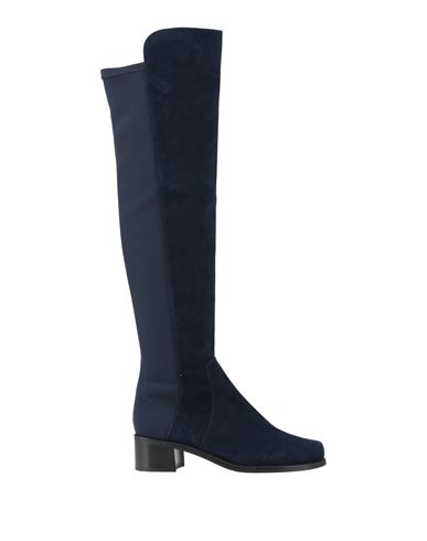 Stuart Weitzman Woman Boot Midnight Blue Size 4 Leather, Textile Fibers In Blue