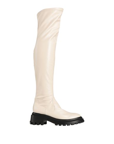 Schutz Woman Knee Boots Ivory Size 7 Soft Leather In White