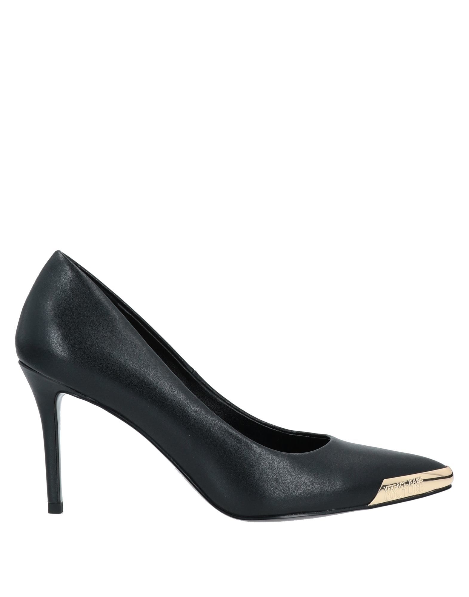 VERSACE JEANS COUTURE VERSACE JEANS COUTURE WOMAN PUMPS BLACK SIZE 6 SOFT LEATHER
