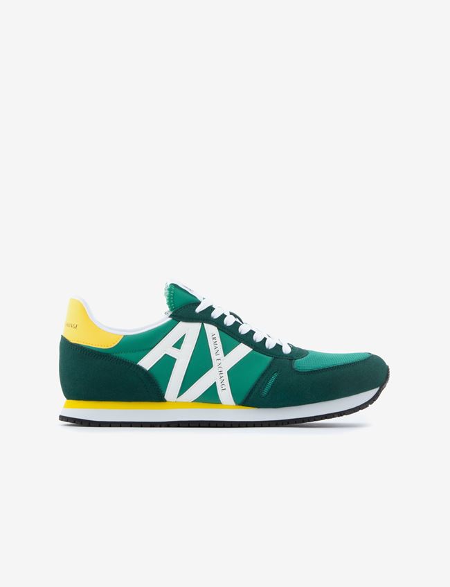 Armani Exchange Sneakers Emerald Green Polyamide | ModeSens