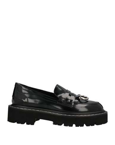 Msgm Woman Loafers Black Size 10 Soft Leather