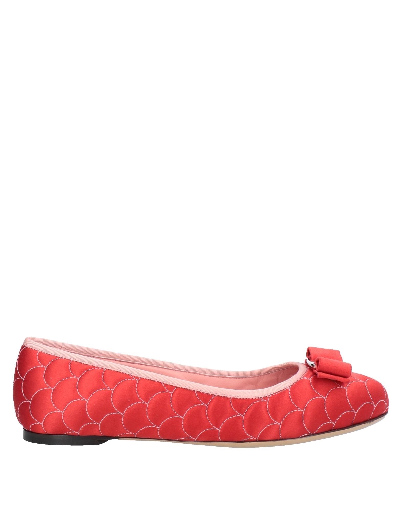 Ferragamo Ballet Flats In Red