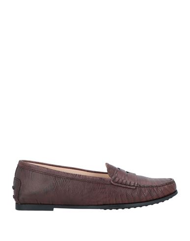 TOD'S TOD'S WOMAN LOAFERS DARK BROWN SIZE 7 SOFT LEATHER 