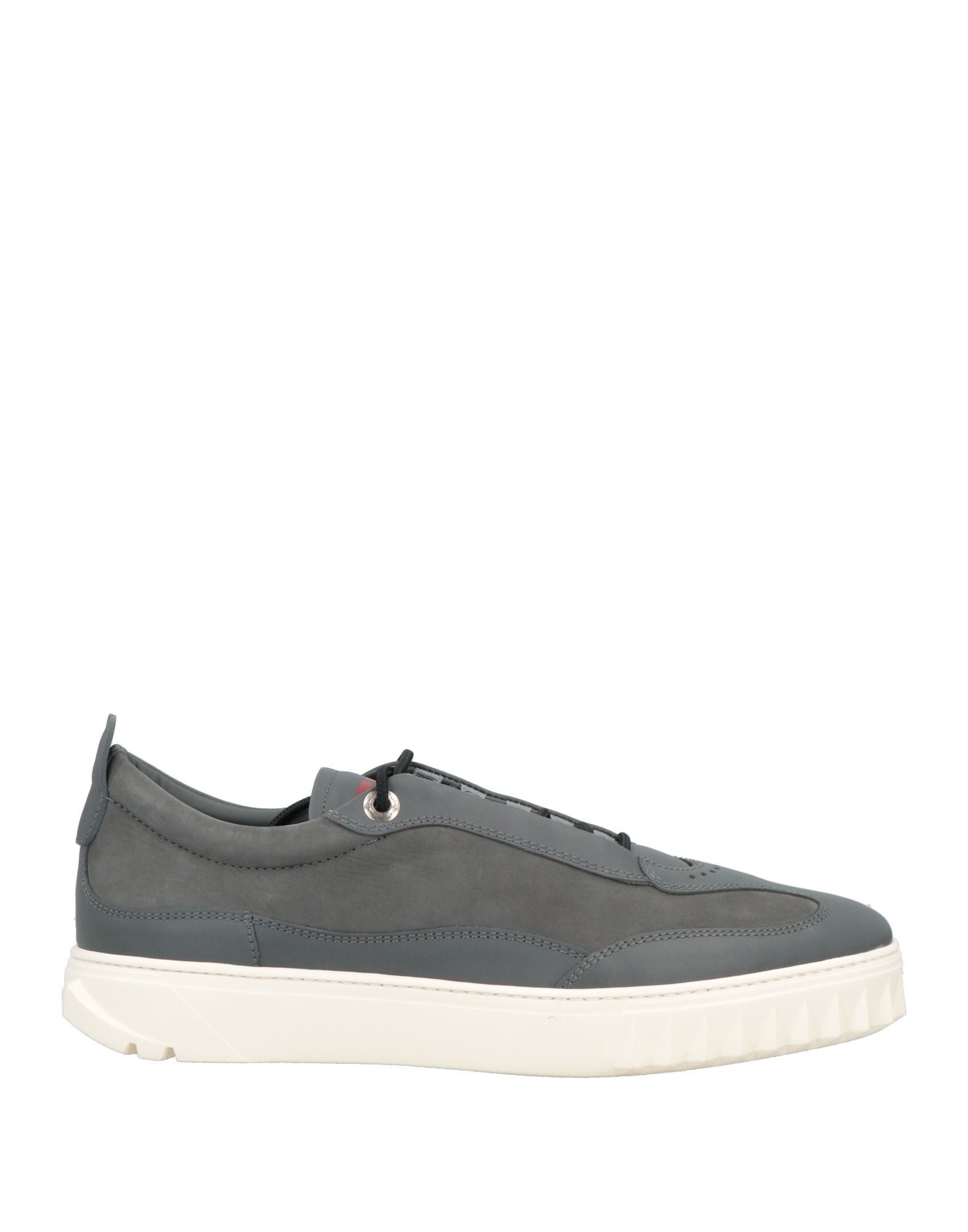 Shop Ferragamo Man Sneakers Lead Size 5.5 Calfskin In Grey