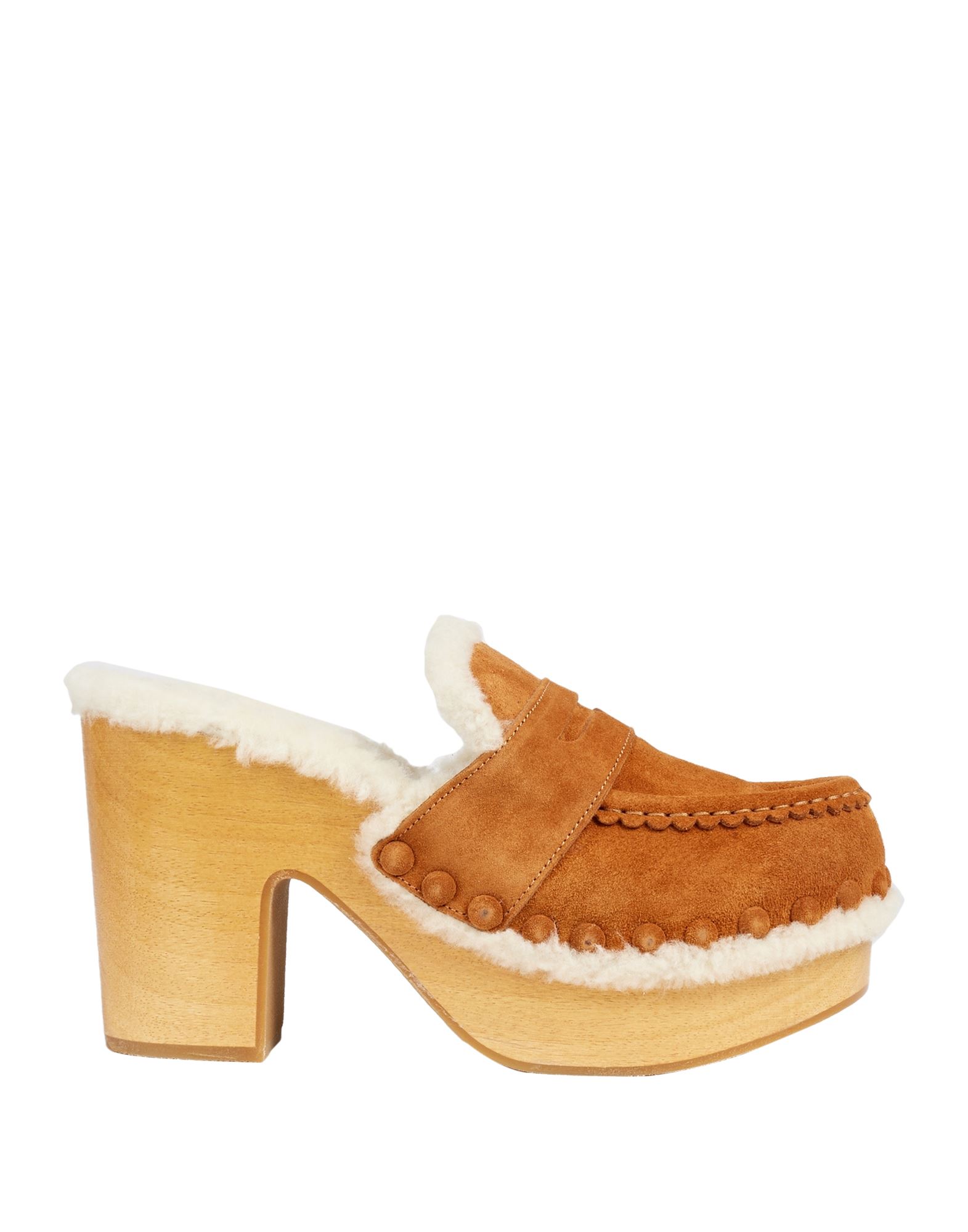 Chloé Joy Suede Block-heel Clogs In Tan