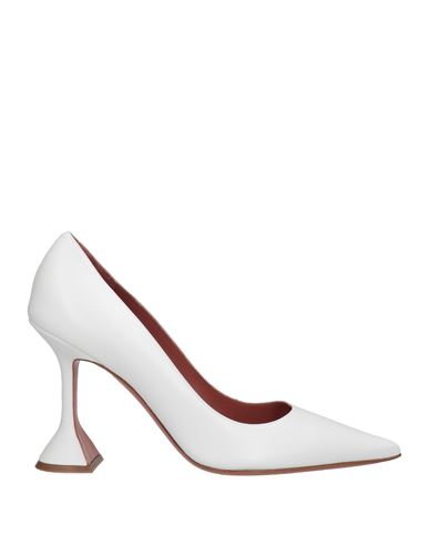 Amina Muaddi Woman Pumps White Size 11 Soft Leather