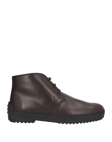 Tod's Man Ankle Boots Dark Brown Size 9 Soft Leather In Brown