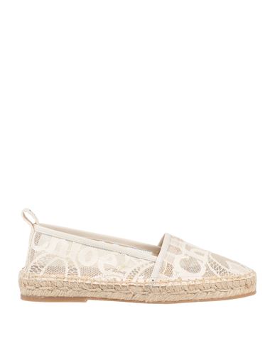 Chloé Woman Espadrilles Ivory Size 7 Soft Leather, Textile Fibers In White