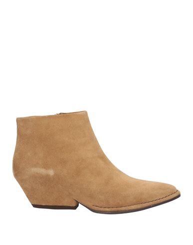 Del Carlo Woman Ankle Boots Camel Size 6 Soft Leather In Beige
