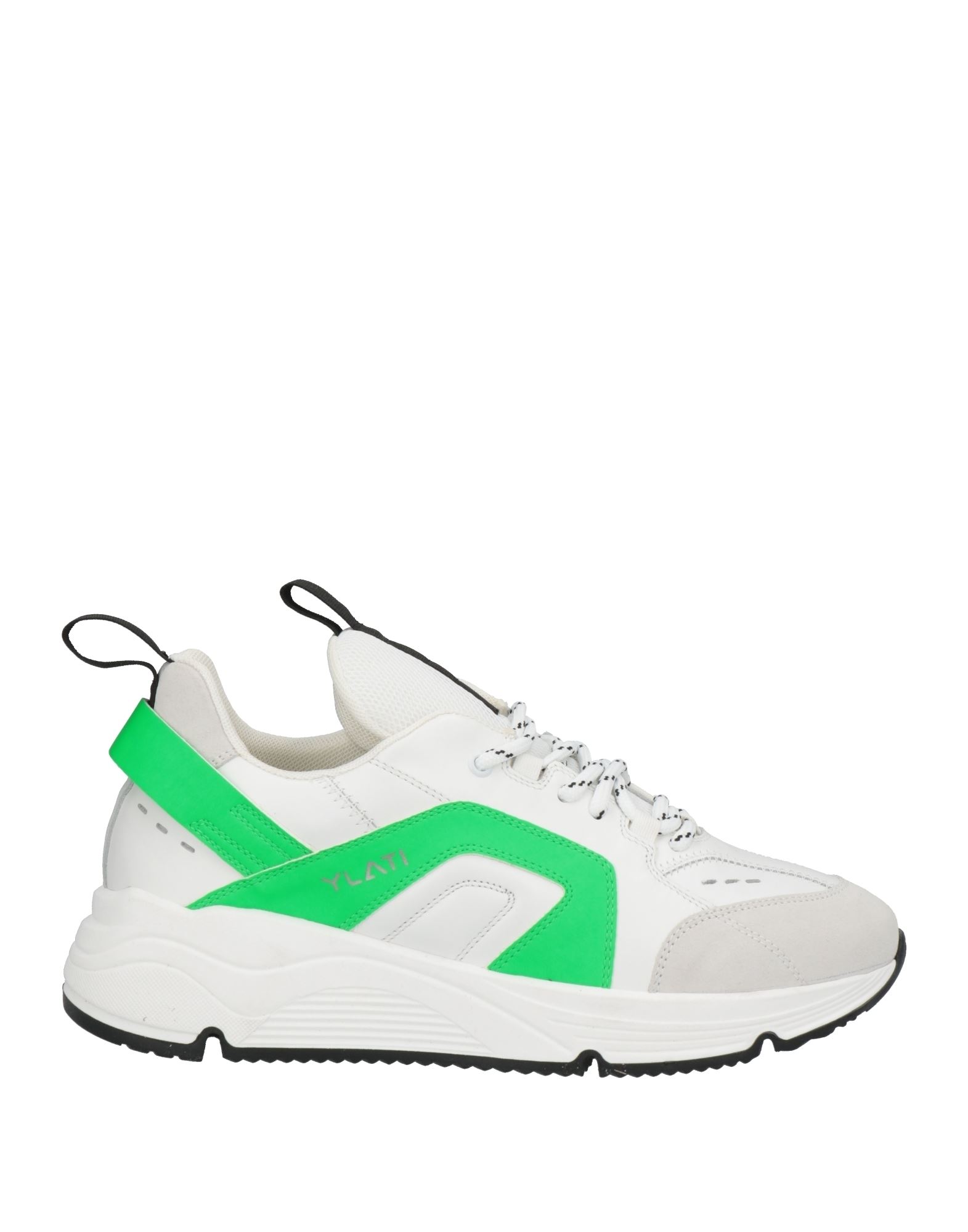 Shop Ylati Man Sneakers White Size 9 Soft Leather, Textile Fibers