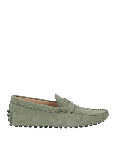 Tod's Man Loafers Sage Green Size 6 Soft Leather In Sage Green