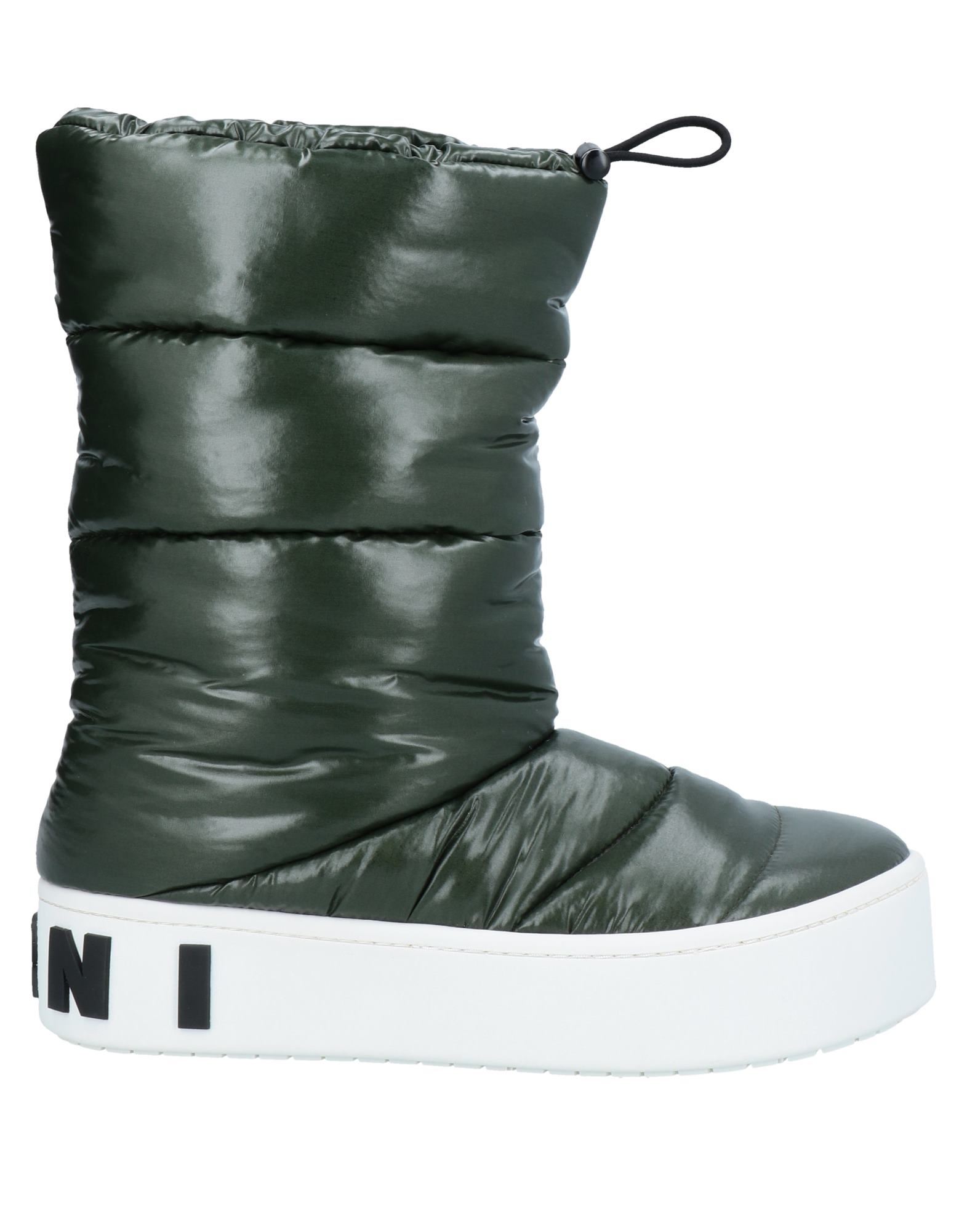 Shop Marni Woman Ankle Boots Green Size 8 Textile Fibers