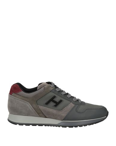 Hogan Man Sneakers Grey Size 7 Soft Leather, Textile Fibers