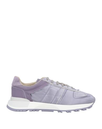 Maison Margiela Man Sneakers Lilac Size 10 Textile Fibers, Soft Leather In Purple