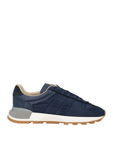 Maison Margiela Man Sneakers Navy Blue Size 9 Textile Fibers, Soft Leather