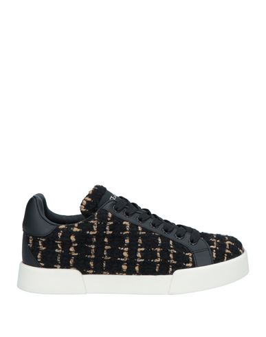 Dolce & Gabbana Woman Sneakers Black Size 6 Soft Leather, Textile Fibers