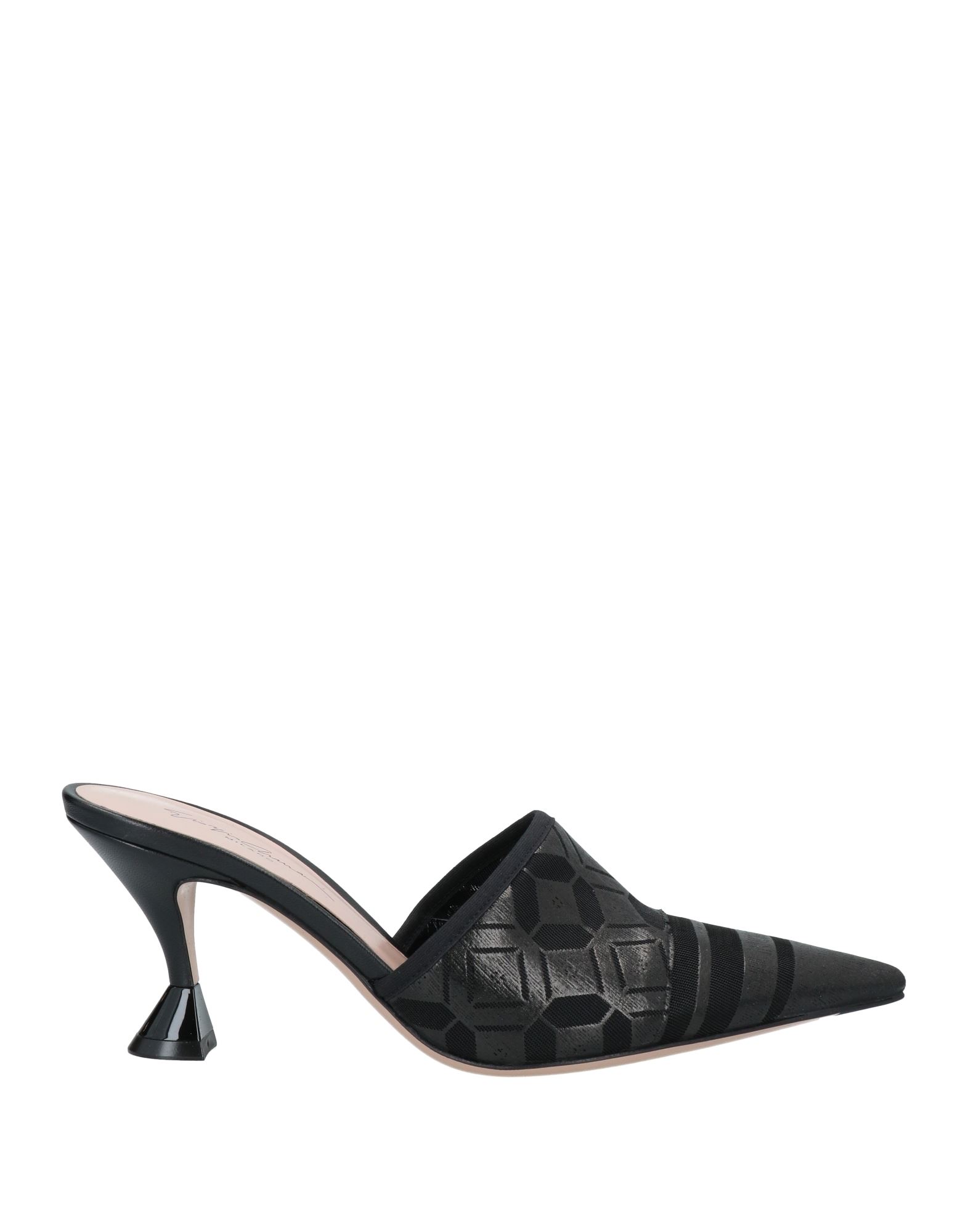 Giorgio Armani Woman Mules & Clogs Black Size 10 Polyamide, Lambskin