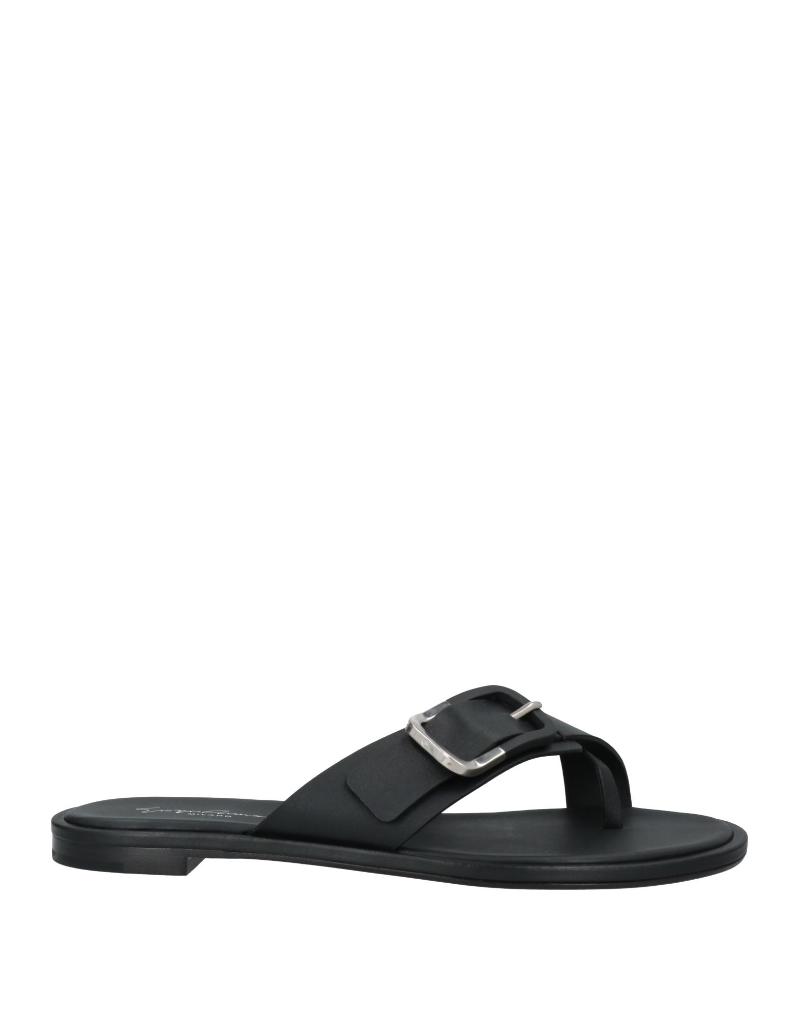 Giorgio Armani Toe Strap Sandals In Black